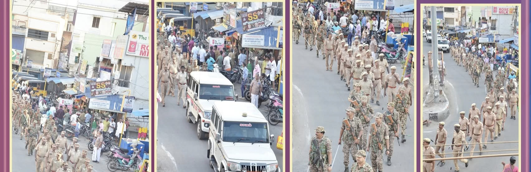 பெரியகுளத்தில் கொடி அணி வகுப்பு...!!! 
