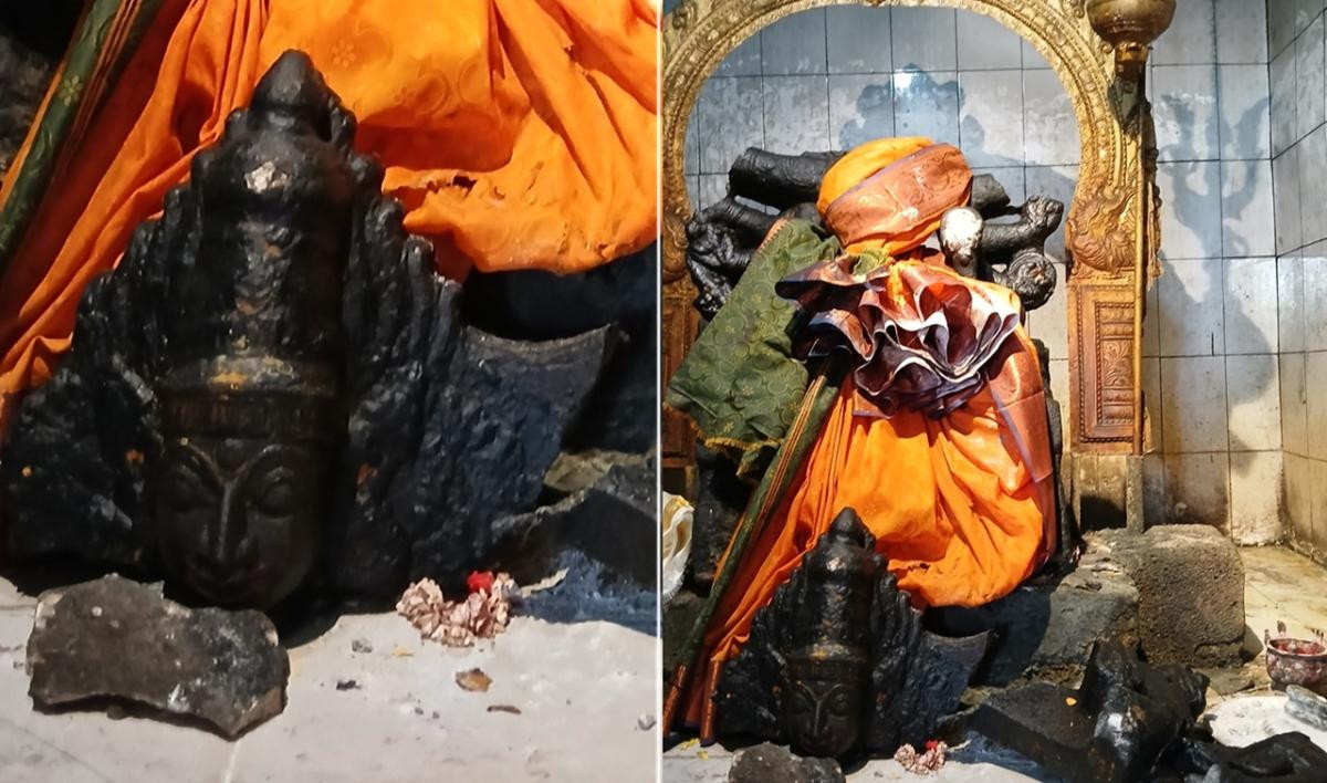 கோயில் சிலை உடைப்பு...! மக்கள் தீக்குளிக்க முயற்சி...! பெரும் பதற்றம்..!