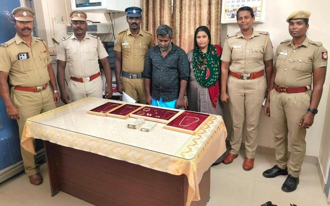 பணி செய்த வீட்டில் பணம் நகை திருட்டு - கைவரிசை காட்டிய கணவன், மனைவி ! 24 மணி நேரத்தில் தட்டி தூக்கிய போலீஸ் !!