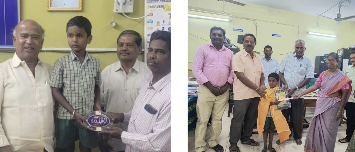மாநில கலை திருவிழா போட்டியில் மாநில அளவில் முதலிடம் பெற்ற இரண்டாம் வகுப்பு மாணவன்....!!!